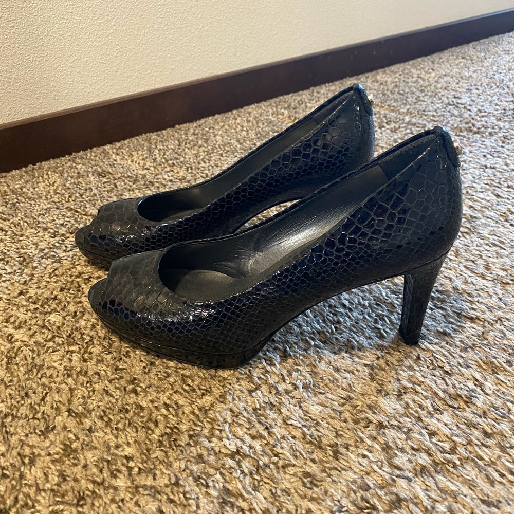 Elegant Black Peep-Toe Heels